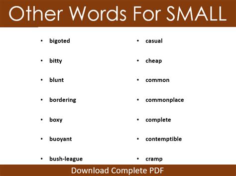 words for small amount.